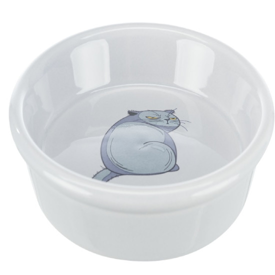 Castron Ceramic Pentru Pisici, 0.25 l/13 cm, Gri