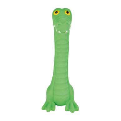 Jucărie pentru Câini, Longie Crocodil, Latex, cu Sunet, 18 cm, Verde