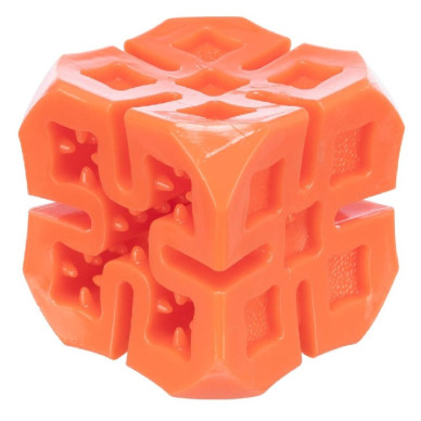 Jucărie pentru Câini, Snack Cub, 6 cm, Portocaliu