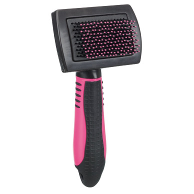 Perie-Tesală Soft Trixie, cu Mâner din Plastic și Peri din Plastic, 7 x 16 cm, Roz / Negru