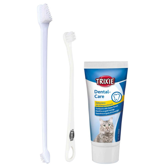 Set Igienă Dentară pentru Pisici Trixie, Pastă de Dinți 50 g și Periuțe de Dinți (2 bucăți), 25620