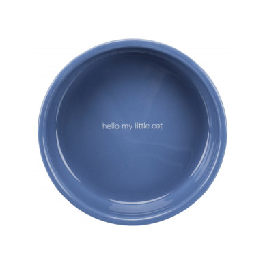 Trixie – castron ceramic pentru pisici, 0,3 L / 15 cm, albastru/alb