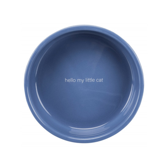 Trixie – castron ceramic pentru pisici, 0,3 L / 15 cm, albastru/alb