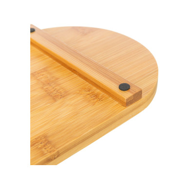 Trixie – set 2 castroane ceramice cu suport din bambus pentru câini și pisici, 2 × 0,3 L / Ø 12 cm, 30 × 6 × 15 cm, alb/maro deschis