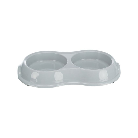 Trixie – castron plastic dublu pentru pisici, antiderapant, 0,2 L / 11 cm, diverse culori