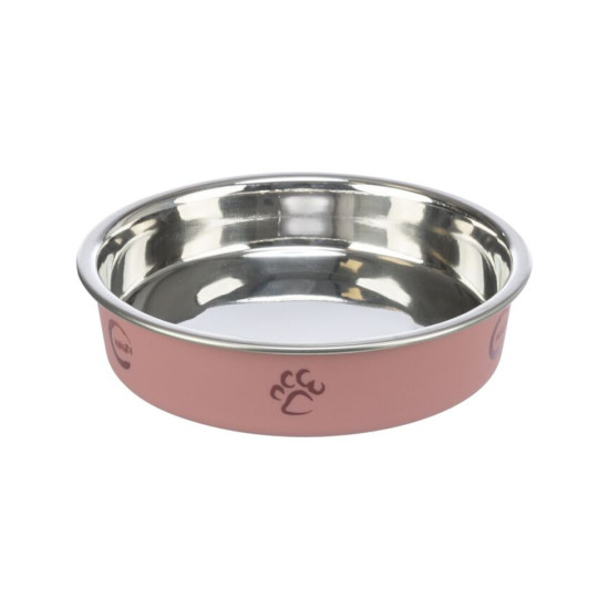 Trixie – castron din inox cu înveliș din plastic pentru câini și pisici, 0,25 L / 13 cm, diverse culori