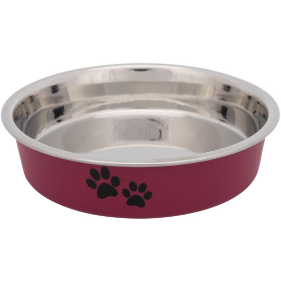 Trixie – castron din inox cu înveliș din plastic pentru câini și pisici, 0,25 L / 13 cm, diverse culori