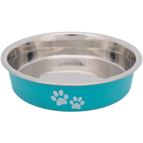 Trixie – castron din inox cu înveliș din plastic pentru câini și pisici, 0,25 L / 13 cm, diverse culori