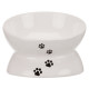 Trixie – castron ceramic ridicat pentru pisici, formă ergonomică, 0,15 L / 13 cm, alb