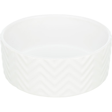 Trixie – castron ceramic pentru câini și pisici, 0,4 L / 13 cm, alb