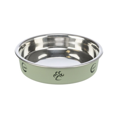 Trixie – castron din inox cu înveliș din plastic pentru câini și pisici, 0,25 L / 13 cm, diverse culori