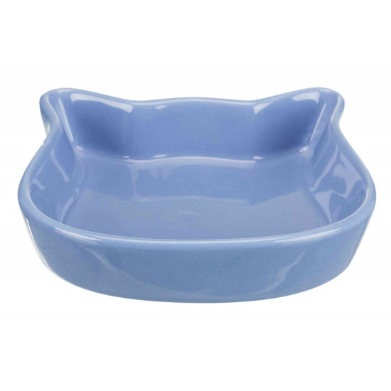 Castron Ceramic pentru Pisici, Formă Cap Pisică, 0.25 l / 12x12 cm, Diverse Culori