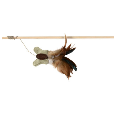Jucărie pentru Pisici, Undiță cu Fluture și Pene, 45 cm