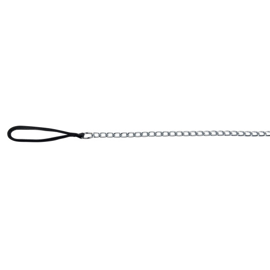Lesă Lanț cu Mâner din Neopren Trixie, L-XL: 1.00 m / 4.0 mm, Negru