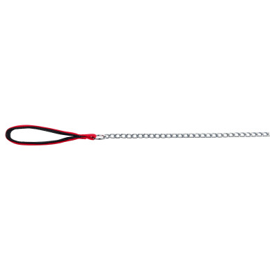 Lesă Lanț cu Mâner din Neopren Trixie, L-XL: 1.00 m / 4.0 mm, Roșu