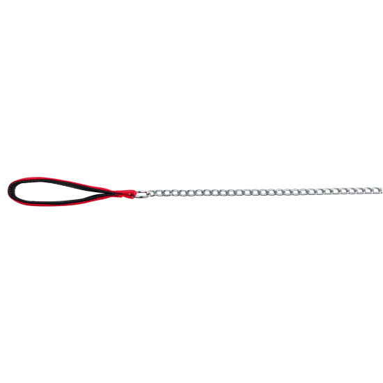 Lesă Lanț cu Mâner din Neopren Trixie, L-XL: 1.00 m / 4.0 mm, Roșu