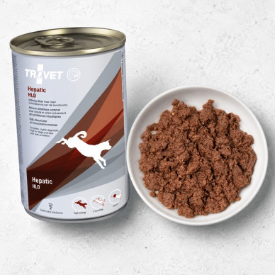 Trovet Hepatic – hrană umedă dietetică pentru câini cu insuficiență hepatică, conservă 400 g