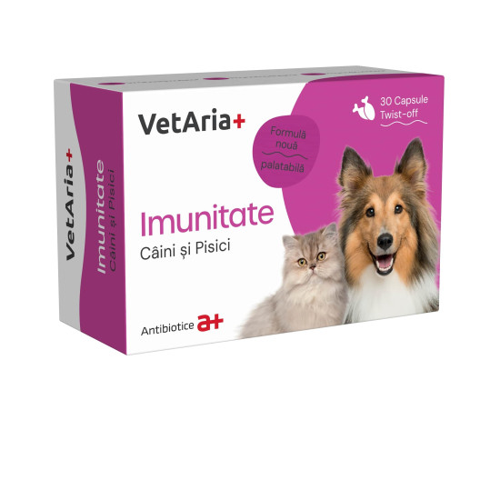 VetAria Imunitate – Supliment pentru Susținerea Sistemului Imunitar la Câini și Pisici, 30 Capsule