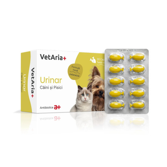 VetAria Urinar – Supliment pentru Sănătatea Tractului Urinar la Câini și Pisici, 30 Capsule