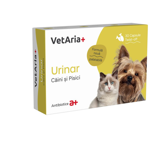 VetAria Urinar – Supliment pentru Sănătatea Tractului Urinar la Câini și Pisici, 30 Capsule